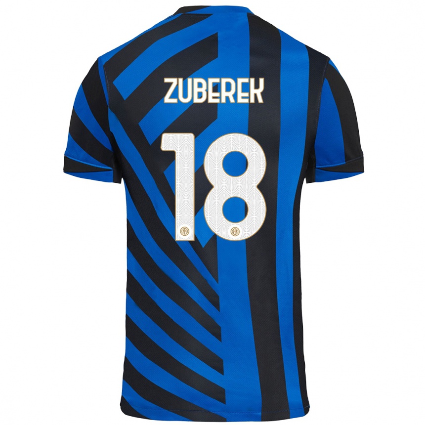 Niño Fútbol Camiseta Jan Zuberek #18 Azul Negro 1ª Equipación 2024/25 Argentina