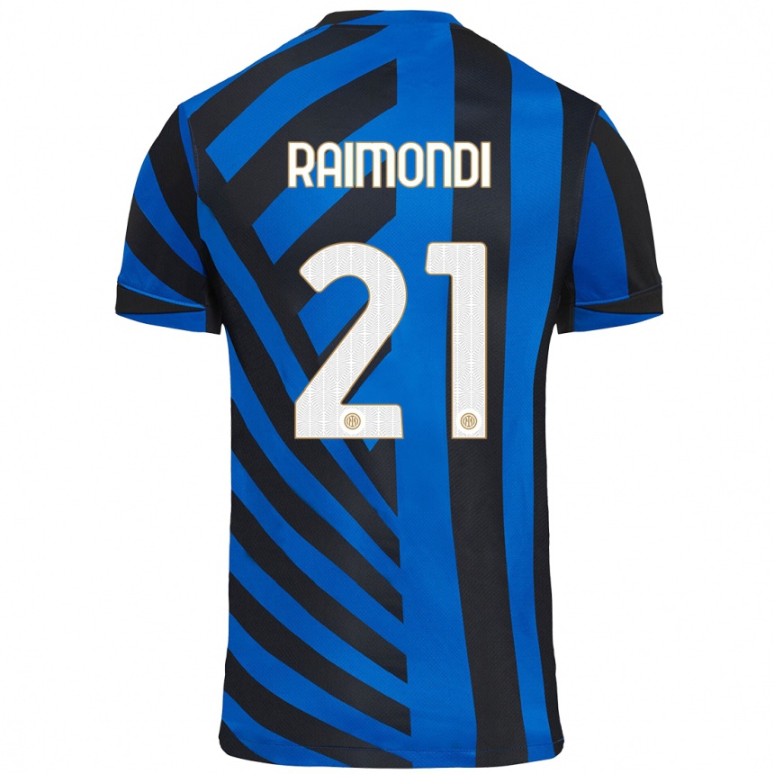 Niño Fútbol Camiseta Paolo Raimondi #21 Azul Negro 1ª Equipación 2024/25 Argentina