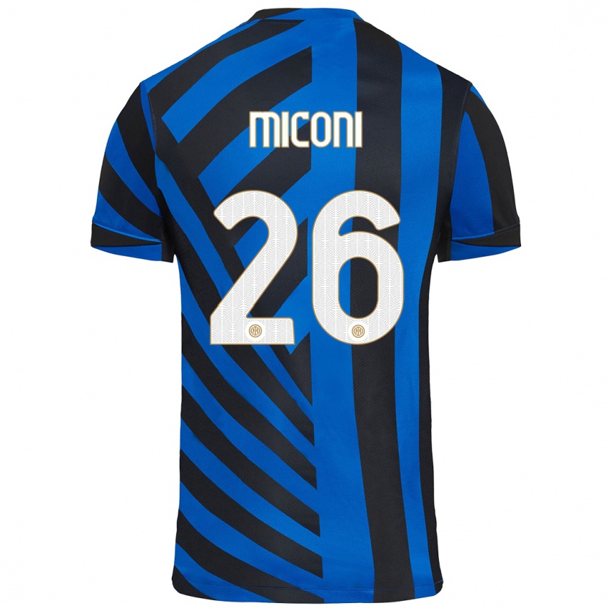 Niño Fútbol Camiseta Riccardo Miconi #26 Azul Negro 1ª Equipación 2024/25 Argentina