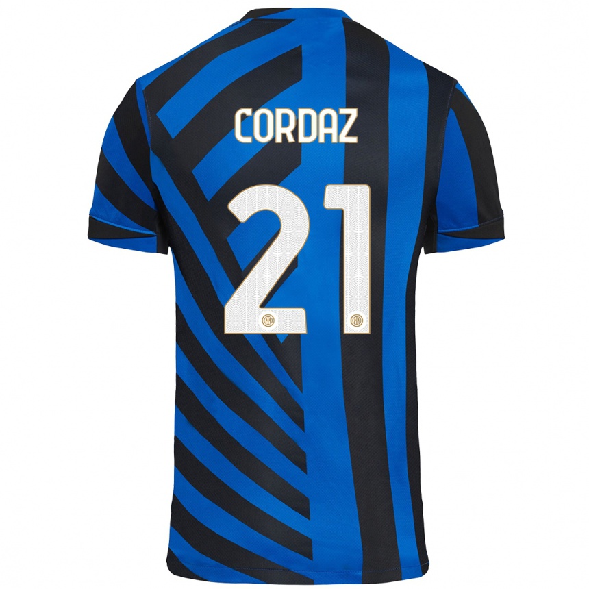 Niño Fútbol Camiseta Alex Cordaz #21 Azul Negro 1ª Equipación 2024/25 Argentina