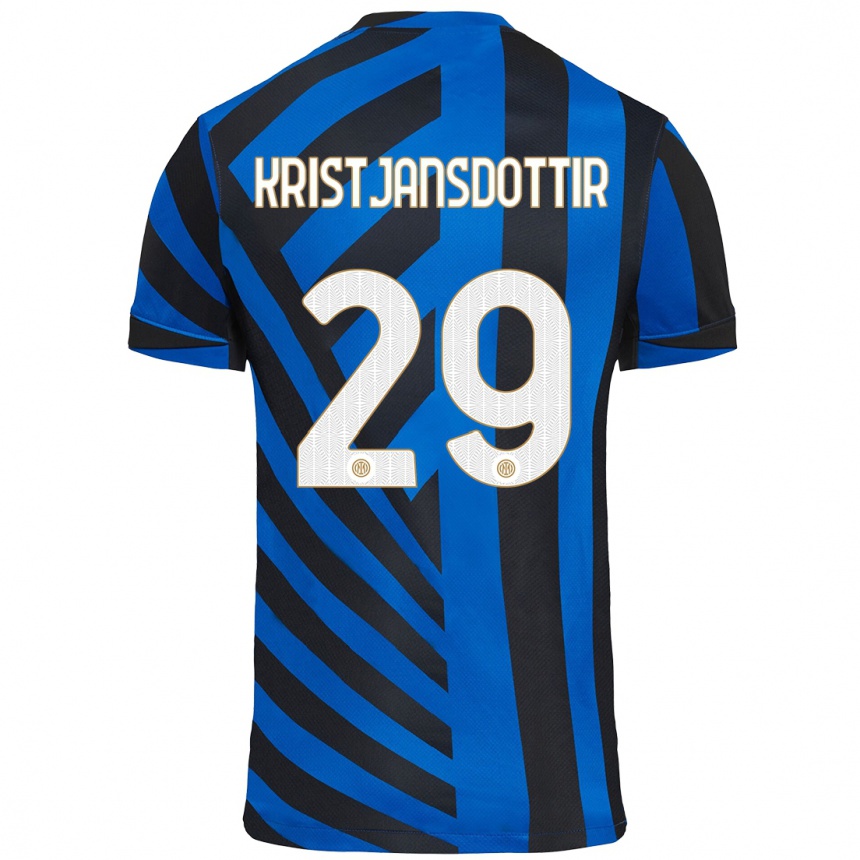 Niño Fútbol Camiseta Anna Bjork Kristjansdottir #29 Azul Negro 1ª Equipación 2024/25 Argentina