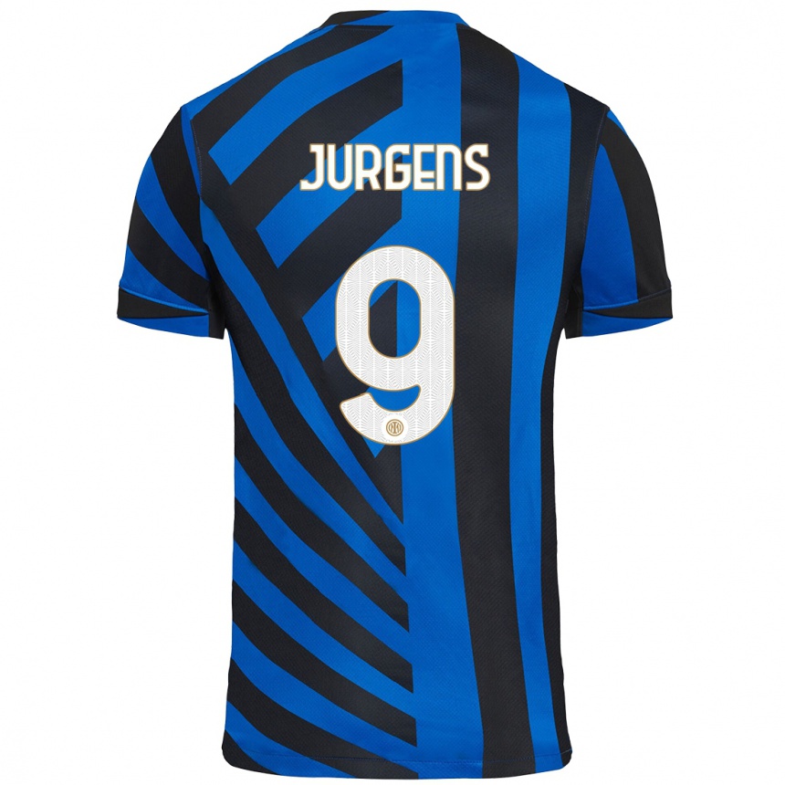 Niño Fútbol Camiseta Oliver Jurgens #9 Azul Negro 1ª Equipación 2024/25 Argentina