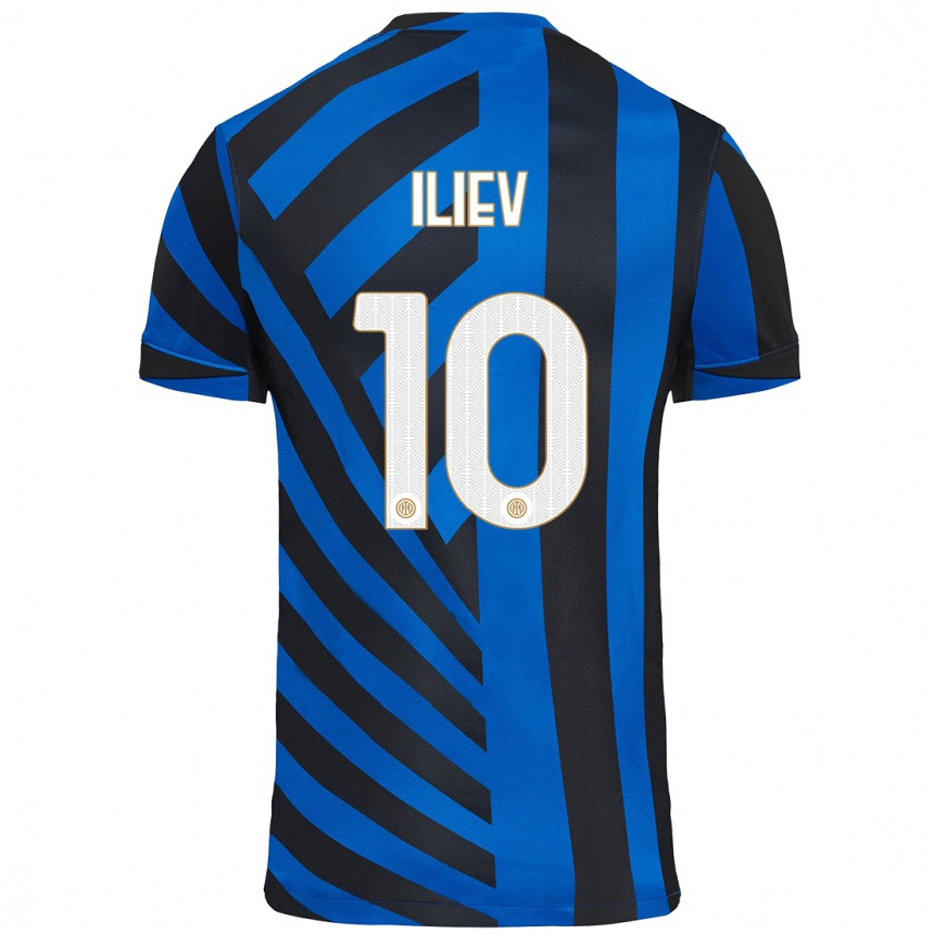 Niño Fútbol Camiseta Nikola Iliev #10 Azul Negro 1ª Equipación 2024/25 Argentina