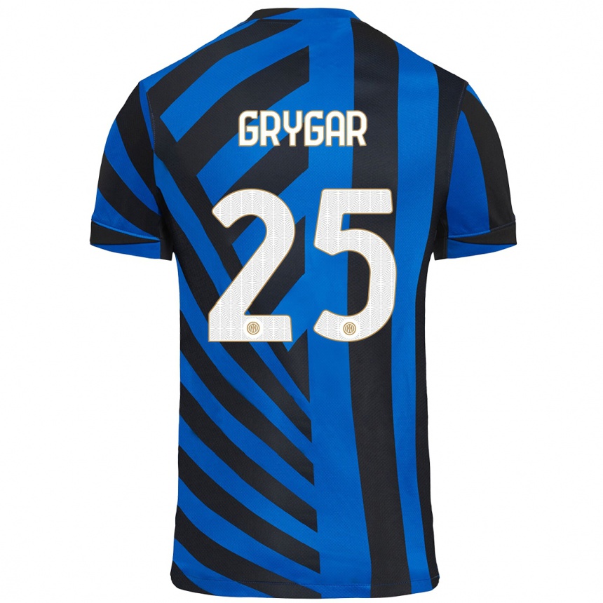 Niño Fútbol Camiseta Samuel Grygar #25 Azul Negro 1ª Equipación 2024/25 Argentina