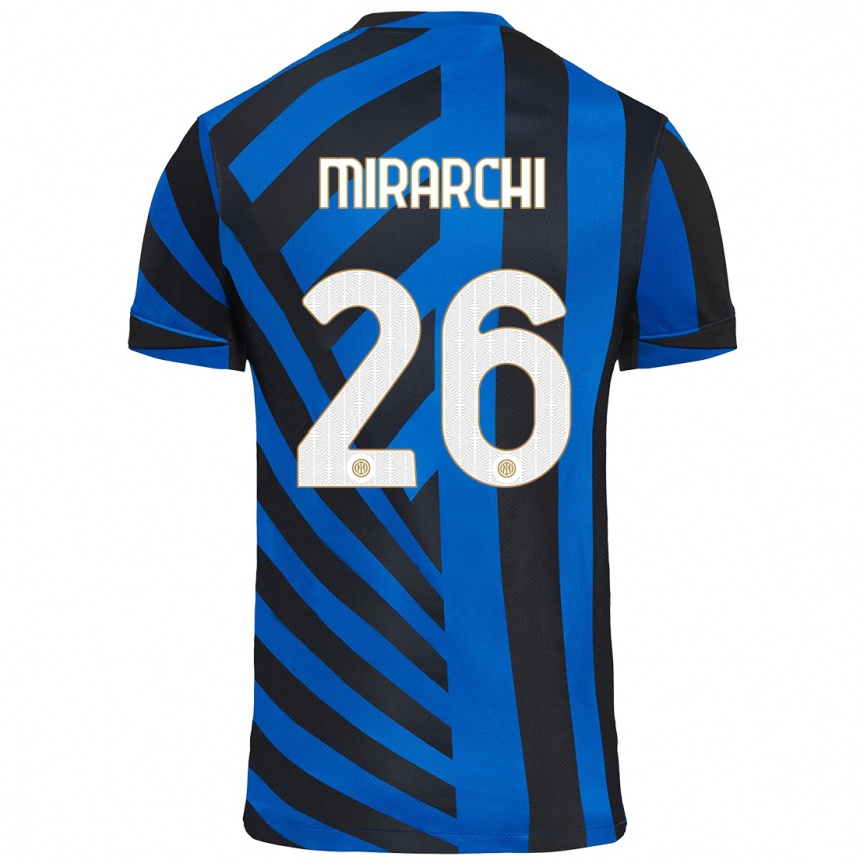 Niño Fútbol Camiseta Mattia Mirarchi #26 Azul Negro 1ª Equipación 2024/25 Argentina