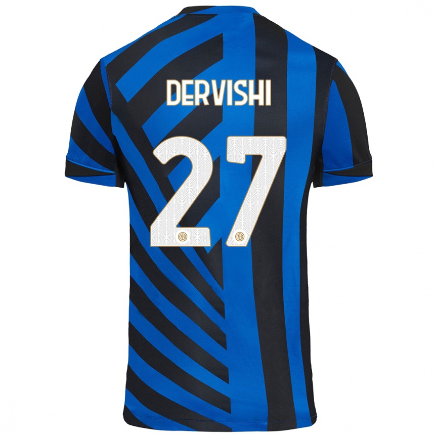 Niño Fútbol Camiseta Kristian Dervishi #27 Azul Negro 1ª Equipación 2024/25 Argentina