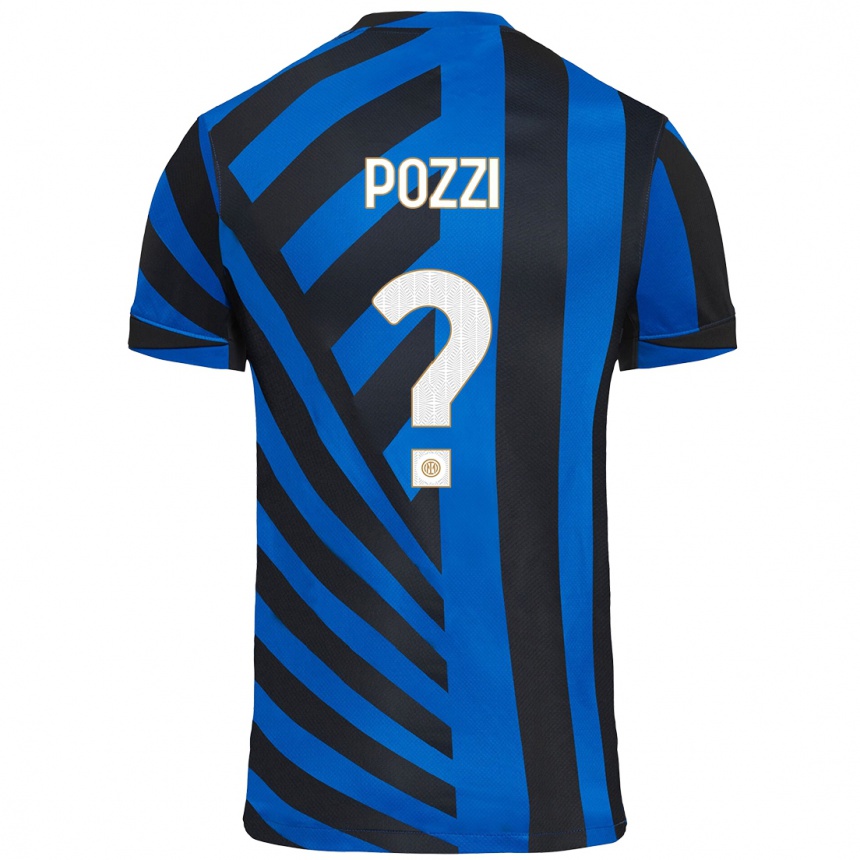 Niño Fútbol Camiseta Andrea Pozzi #0 Azul Negro 1ª Equipación 2024/25 Argentina