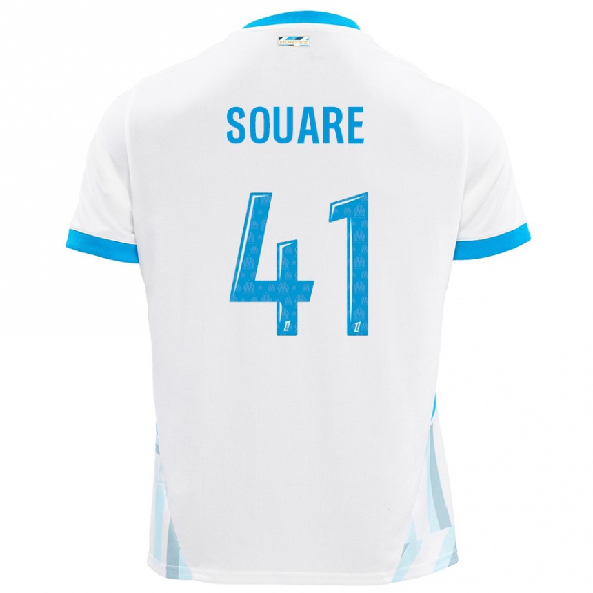 Niño Fútbol Camiseta Cheick Souare #41 Blanco Azul Cielo 1ª Equipación 2024/25 Argentina