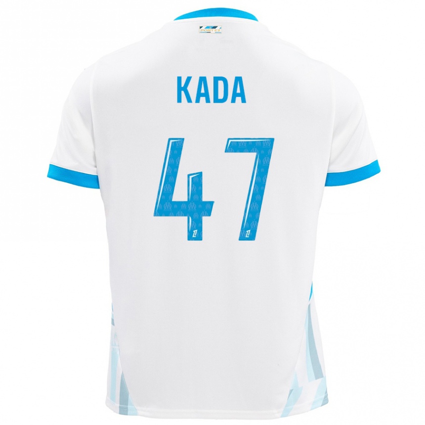 Niño Fútbol Camiseta Joakim Kada #47 Blanco Azul Cielo 1ª Equipación 2024/25 Argentina