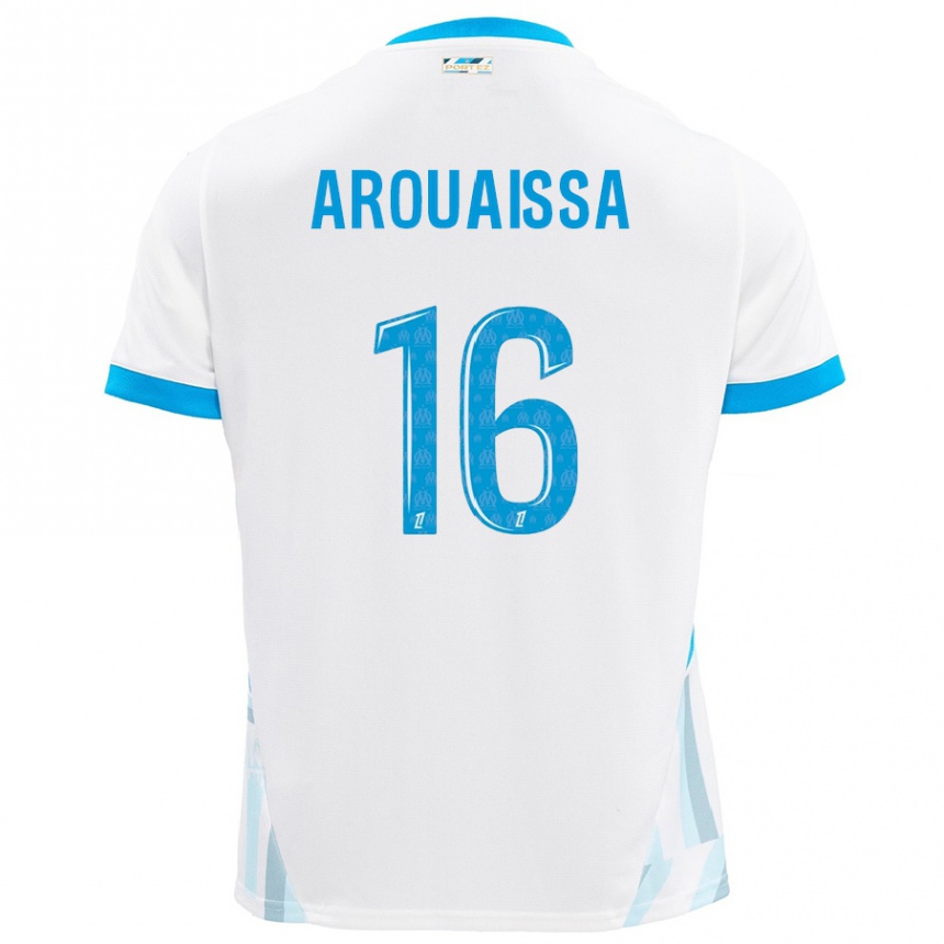 Niño Fútbol Camiseta Ines Arouaissa #16 Blanco Azul Cielo 1ª Equipación 2024/25 Argentina