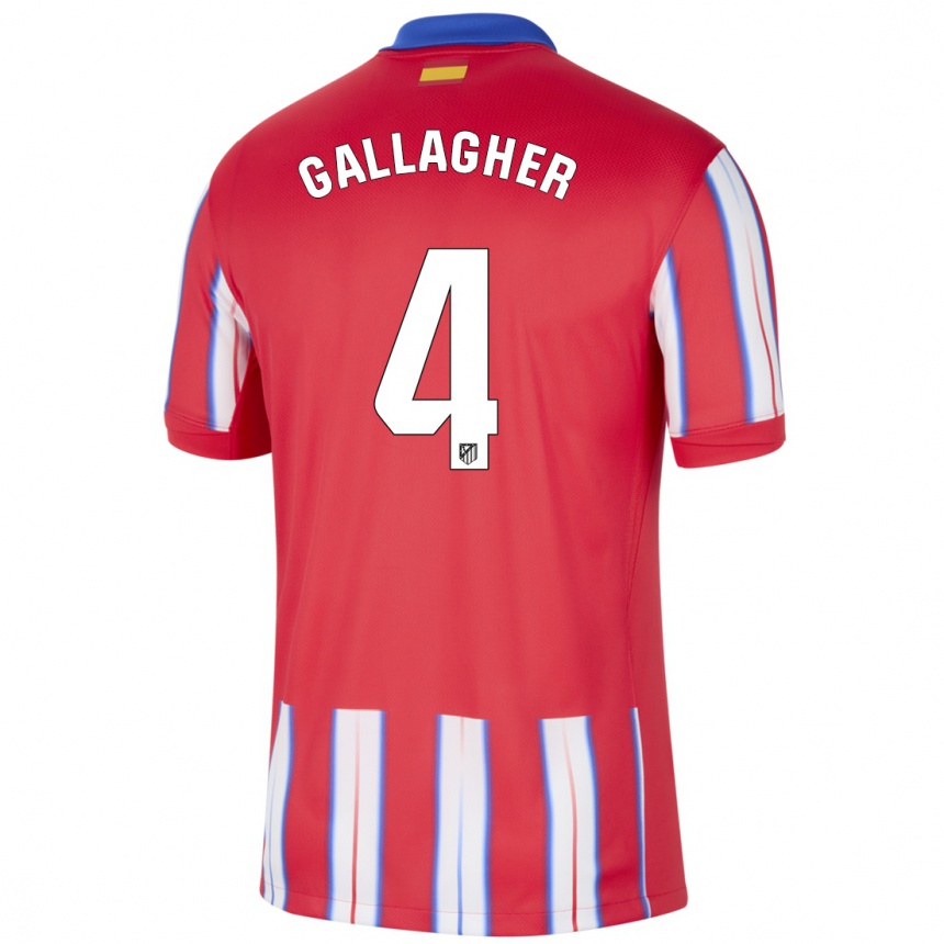 Niño Fútbol Camiseta Conor Gallagher #4 Rojo Blanco Azul 1ª Equipación 2024/25 Argentina