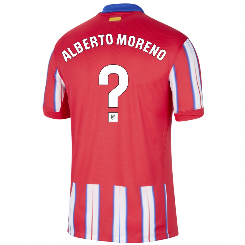 Niño Fútbol Camiseta Alberto Moreno #0 Rojo Blanco Azul 1ª Equipación 2024/25 Argentina