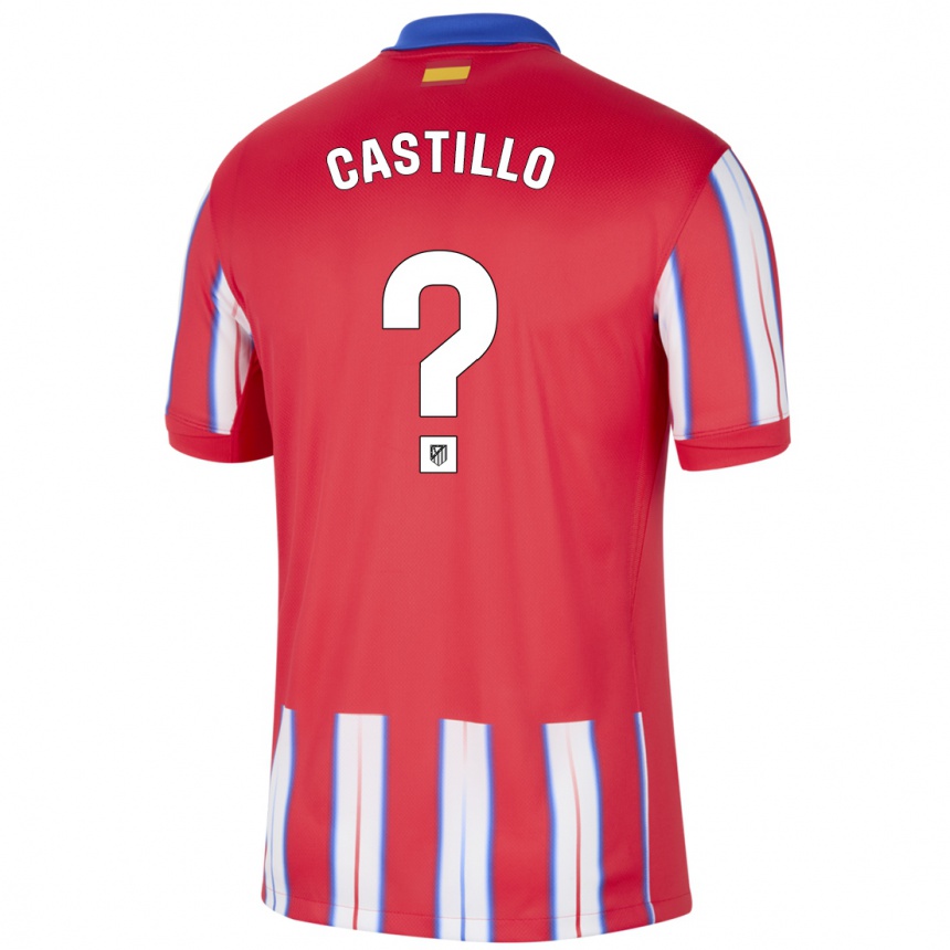 Niño Fútbol Camiseta Jorge Castillo #0 Rojo Blanco Azul 1ª Equipación 2024/25 Argentina