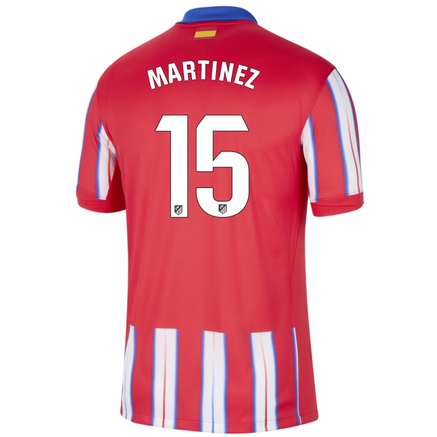 Niño Fútbol Camiseta Daniel Martinez #15 Rojo Blanco Azul 1ª Equipación 2024/25 Argentina