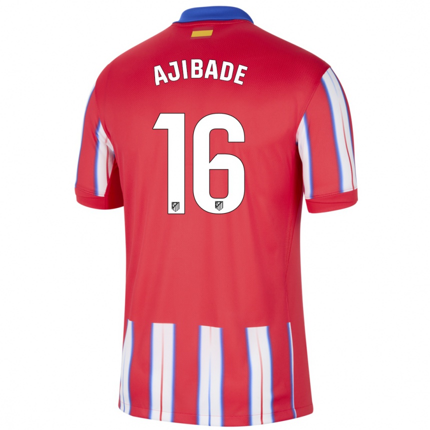 Niño Fútbol Camiseta Rasheedat Ajibade #16 Rojo Blanco Azul 1ª Equipación 2024/25 Argentina