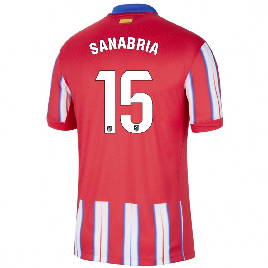 Niño Fútbol Camiseta Juan Sanabria #15 Rojo Blanco Azul 1ª Equipación 2024/25 Argentina