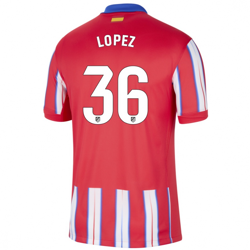 Niño Fútbol Camiseta David Lopez #36 Rojo Blanco Azul 1ª Equipación 2024/25 Argentina