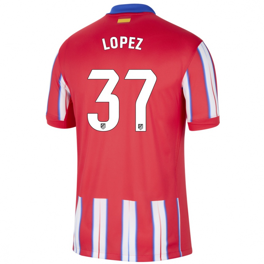 Niño Fútbol Camiseta Alex Lopez #37 Rojo Blanco Azul 1ª Equipación 2024/25 Argentina