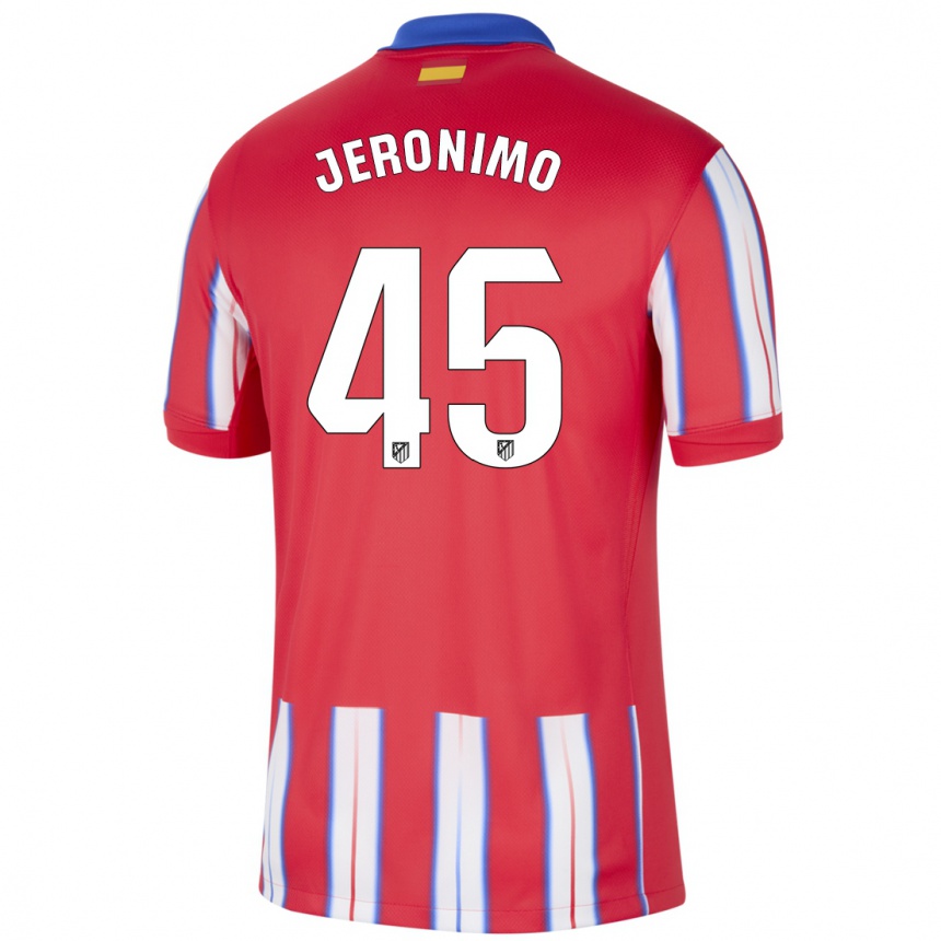 Niño Fútbol Camiseta Isaiah Jeronimo #45 Rojo Blanco Azul 1ª Equipación 2024/25 Argentina