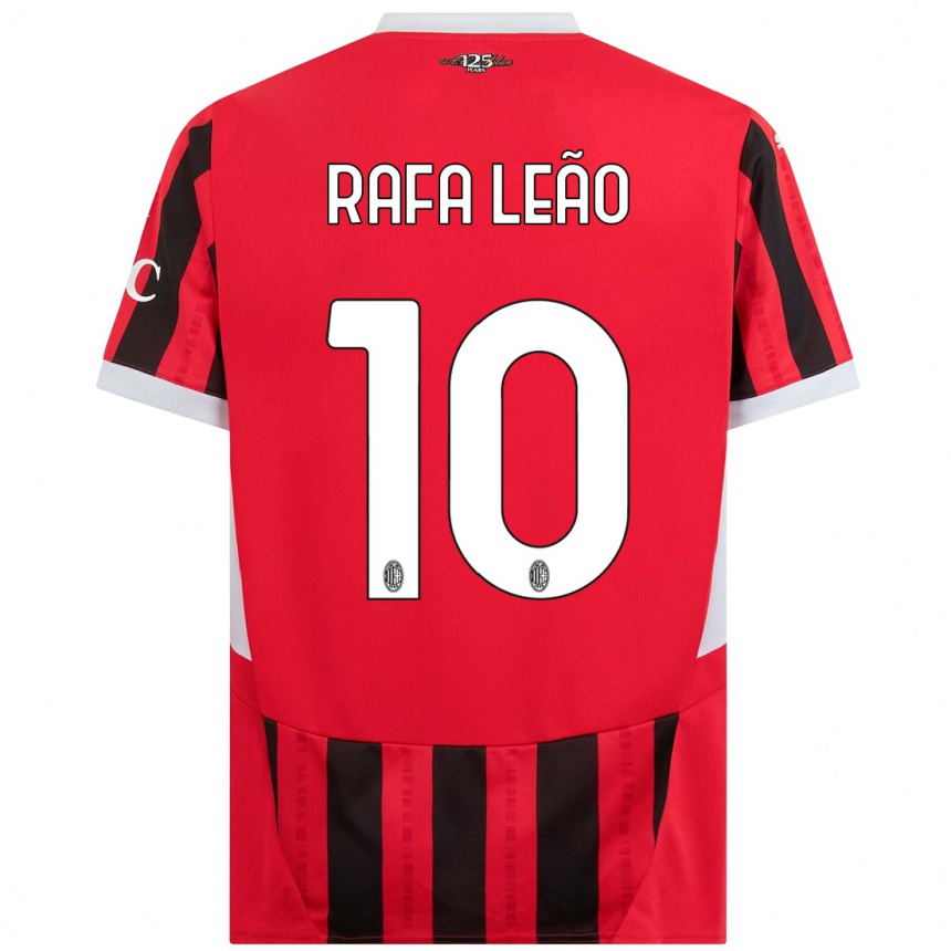 Niño Fútbol Camiseta Rafael Leao #10 Rojo Negro 1ª Equipación 2024/25 Argentina