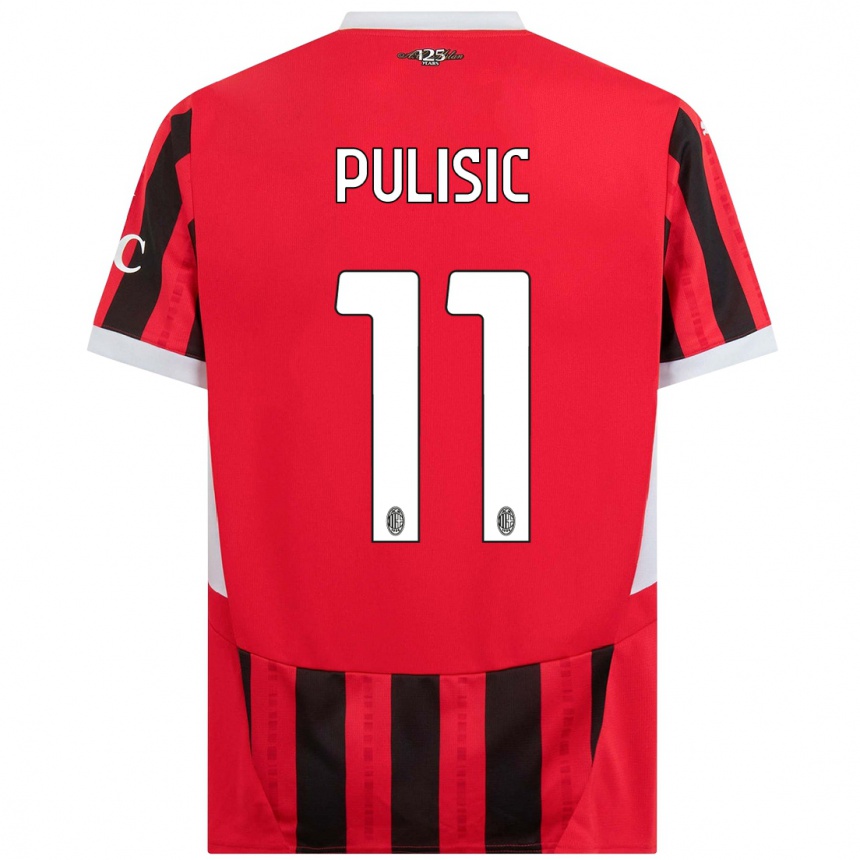 Niño Fútbol Camiseta Christian Pulisic #11 Rojo Negro 1ª Equipación 2024/25 Argentina