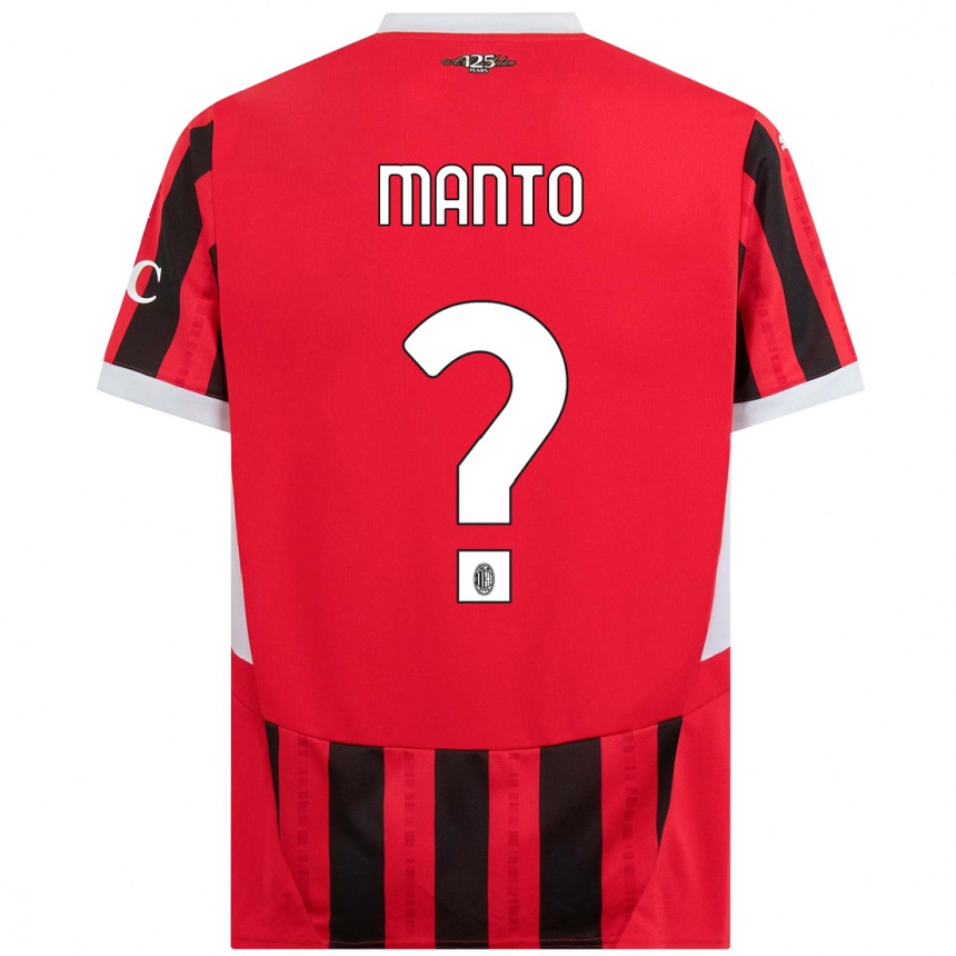 Niño Fútbol Camiseta Gaetano Manto #0 Rojo Negro 1ª Equipación 2024/25 Argentina