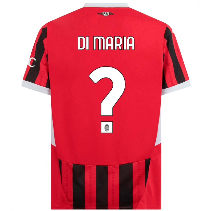 Niño Fútbol Camiseta Alessandro Di Maria #0 Rojo Negro 1ª Equipación 2024/25 Argentina