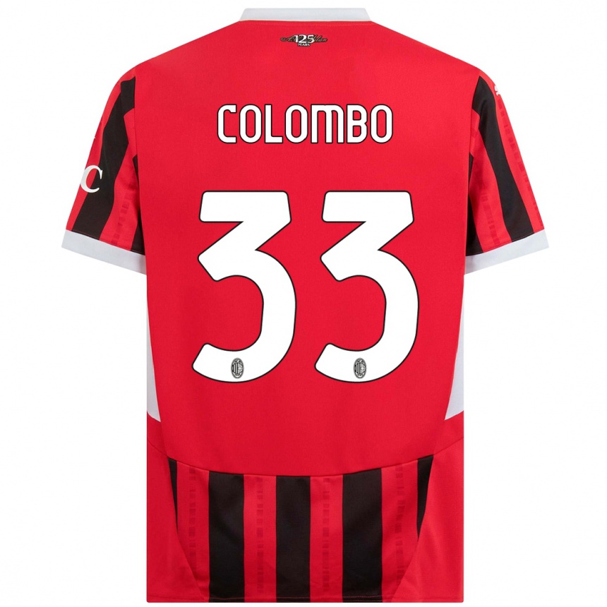 Niño Fútbol Camiseta Federico Colombo #33 Rojo Negro 1ª Equipación 2024/25 Argentina