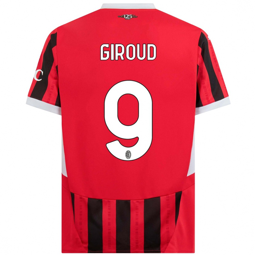 Niño Fútbol Camiseta Olivier Giroud #9 Rojo Negro 1ª Equipación 2024/25 Argentina