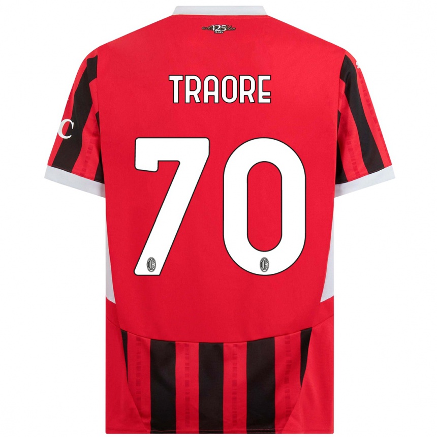 Niño Fútbol Camiseta Chaka Traore #70 Rojo Negro 1ª Equipación 2024/25 Argentina