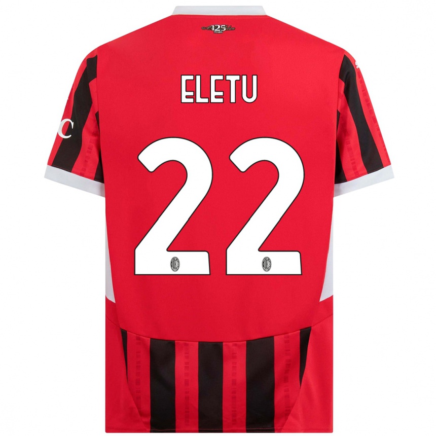 Niño Fútbol Camiseta Victor Eletu #22 Rojo Negro 1ª Equipación 2024/25 Argentina