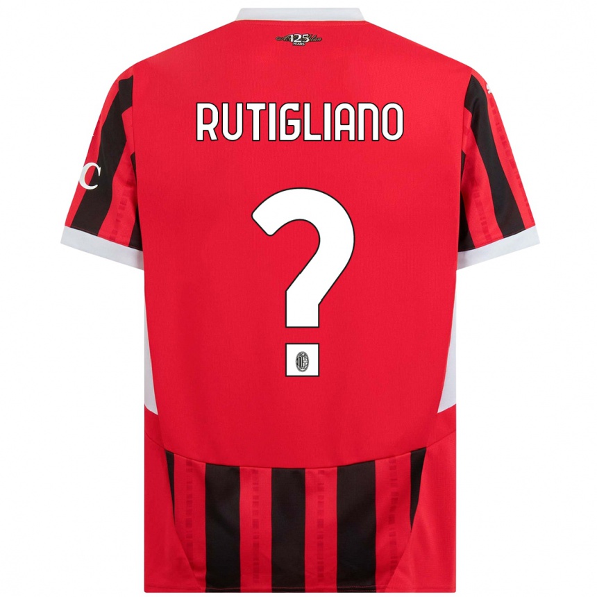 Niño Fútbol Camiseta Samuele Rutigliano #0 Rojo Negro 1ª Equipación 2024/25 Argentina