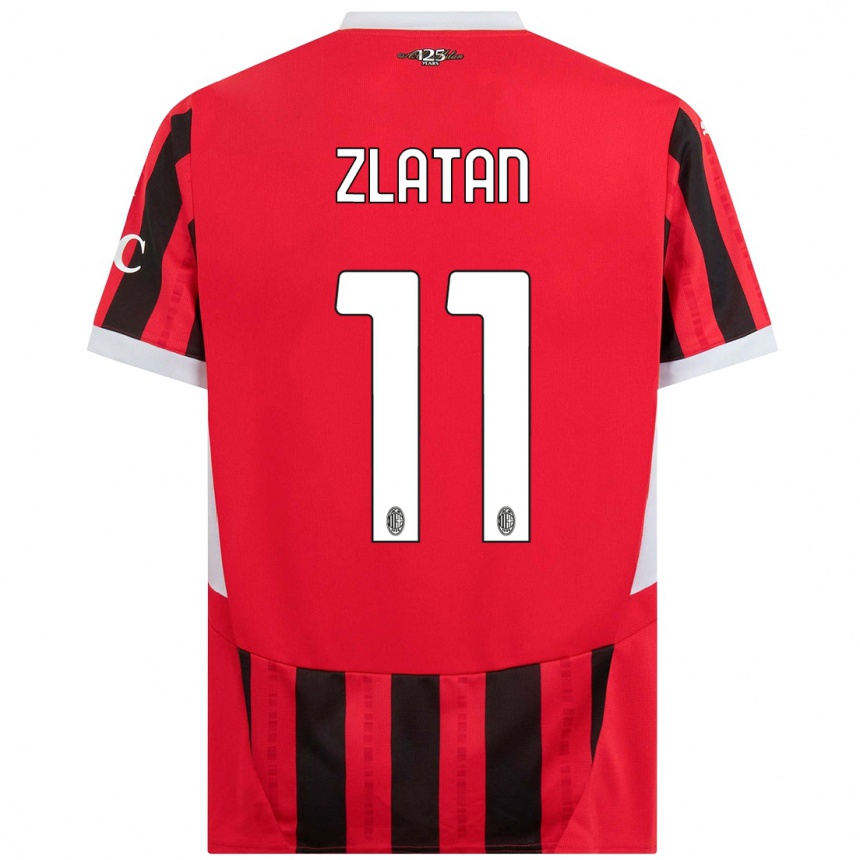 Niño Fútbol Camiseta Zlatan Ibrahimovic #11 Rojo Negro 1ª Equipación 2024/25 Argentina