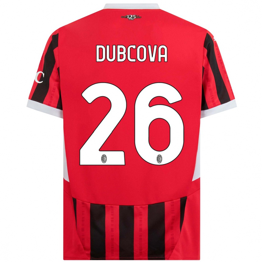 Niño Fútbol Camiseta Michaela Dubcova #26 Rojo Negro 1ª Equipación 2024/25 Argentina