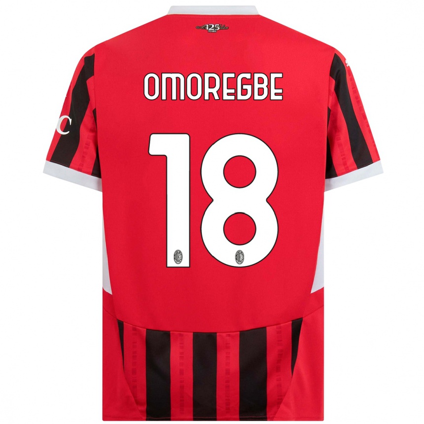 Niño Fútbol Camiseta Bob Murphy Omoregbe #18 Rojo Negro 1ª Equipación 2024/25 Argentina