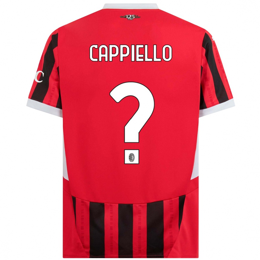 Niño Fútbol Camiseta Flavio Cappiello #0 Rojo Negro 1ª Equipación 2024/25 Argentina