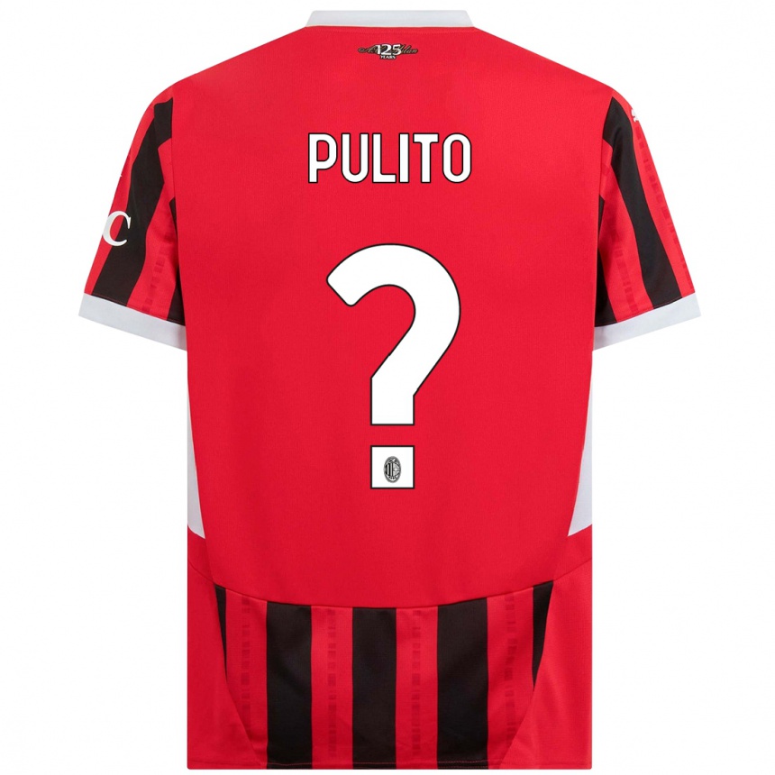 Niño Fútbol Camiseta Ivan Pulito #0 Rojo Negro 1ª Equipación 2024/25 Argentina