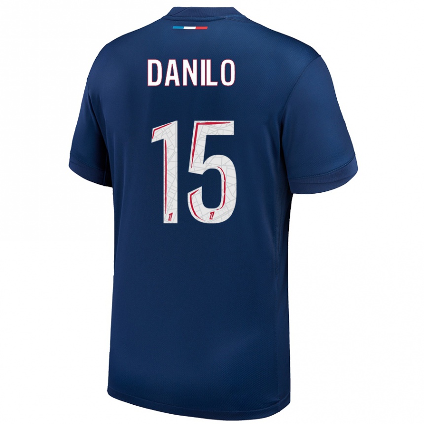 Niño Fútbol Camiseta Danilo Pereira #15 Azul Marino Blanco 1ª Equipación 2024/25 Argentina