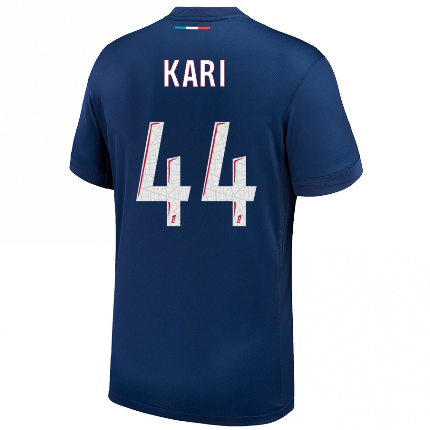 Niño Fútbol Camiseta Ayman Kari #44 Azul Marino Blanco 1ª Equipación 2024/25 Argentina