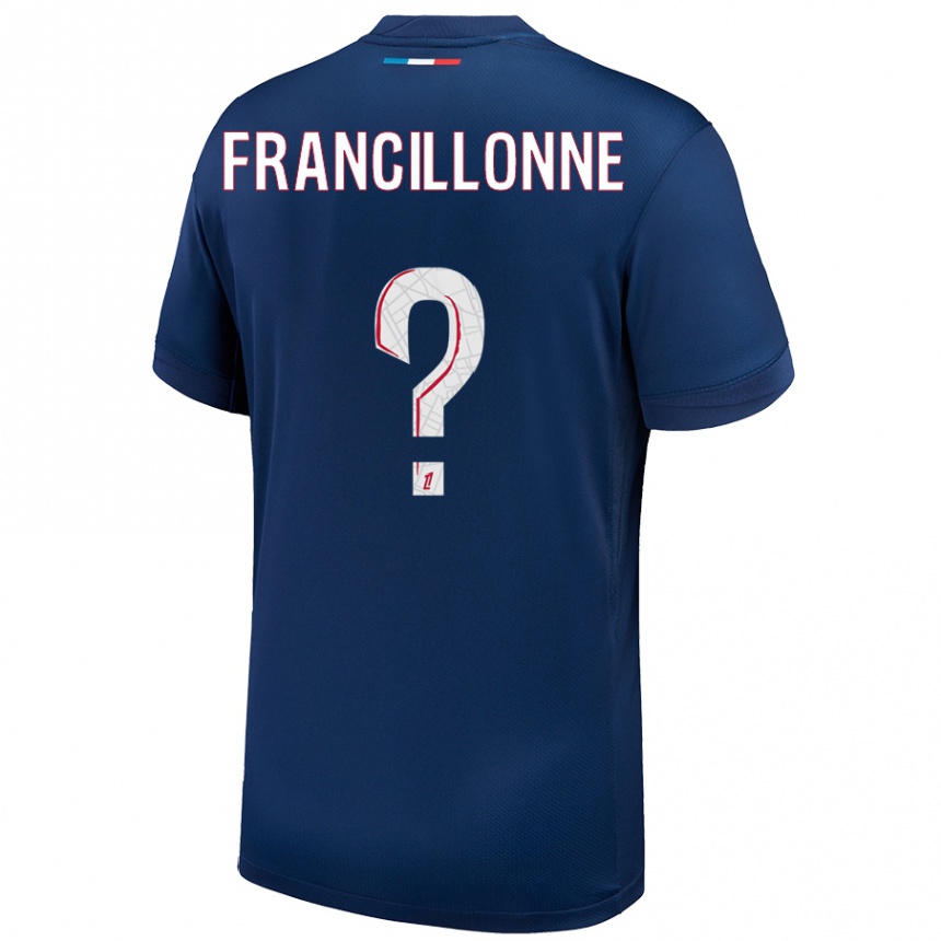 Niño Fútbol Camiseta Bryan Francillonne #0 Azul Marino Blanco 1ª Equipación 2024/25 Argentina