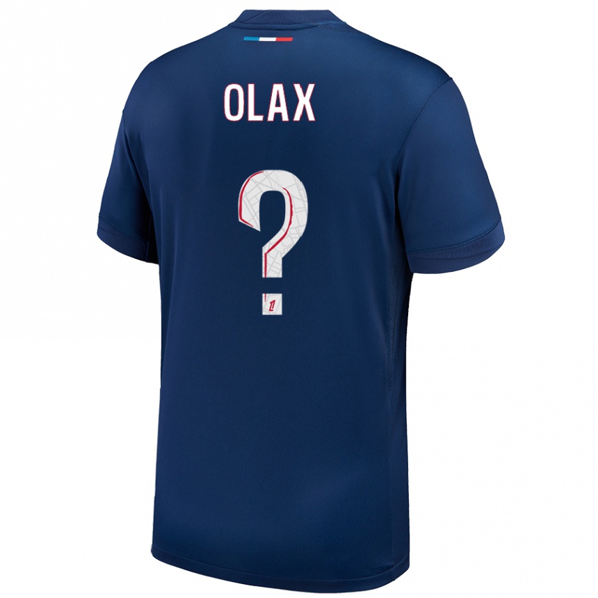 Niño Fútbol Camiseta Djamy Olax #0 Azul Marino Blanco 1ª Equipación 2024/25 Argentina