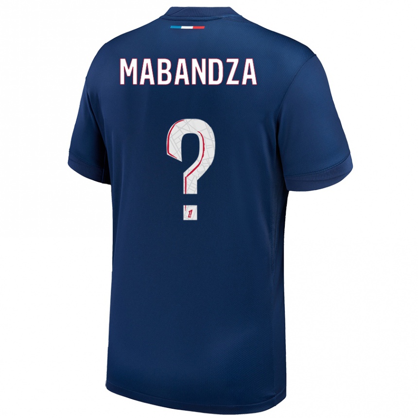 Niño Fútbol Camiseta Emeryc Mabandza Batantou #0 Azul Marino Blanco 1ª Equipación 2024/25 Argentina