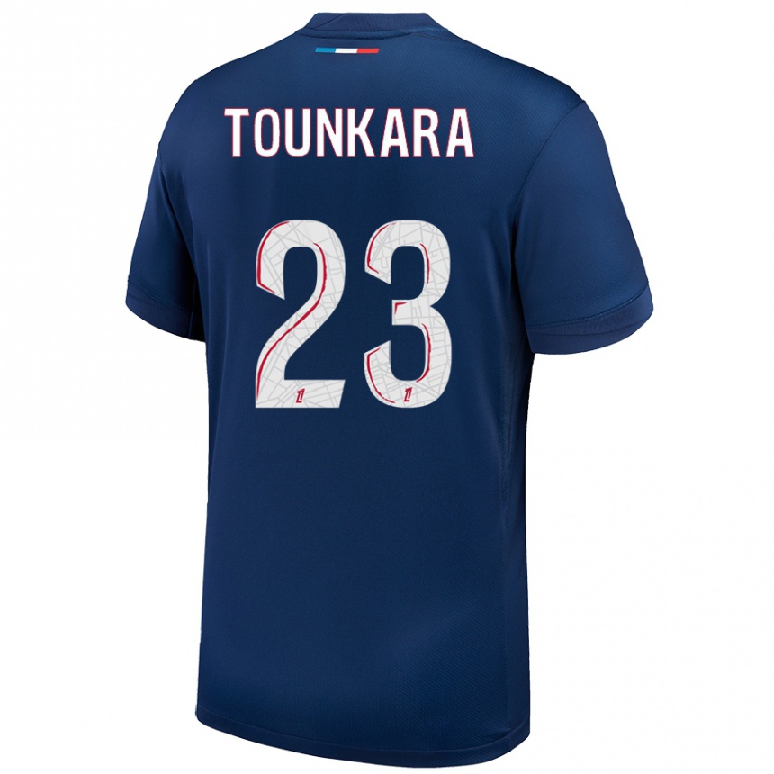 Niño Fútbol Camiseta Aïssatou Tounkara #23 Azul Marino Blanco 1ª Equipación 2024/25 Argentina