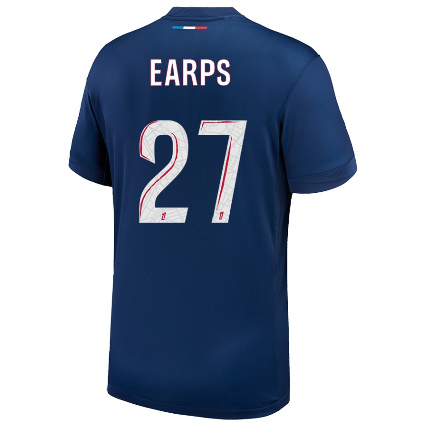 Niño Fútbol Camiseta Mary Earps #27 Azul Marino Blanco 1ª Equipación 2024/25 Argentina