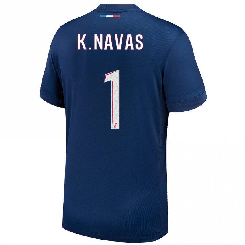 Niño Fútbol Camiseta Keylor Navas #1 Azul Marino Blanco 1ª Equipación 2024/25 Argentina