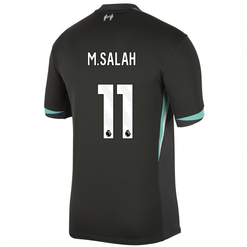 Niño Fútbol Camiseta Mohamed Salah #11 Negro Antracita Blanco 2ª Equipación 2024/25 Argentina