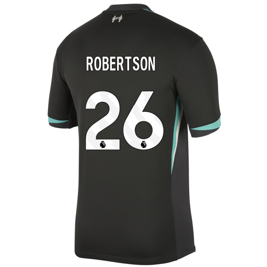 Niño Fútbol Camiseta Andrew Robertson #26 Negro Antracita Blanco 2ª Equipación 2024/25 Argentina