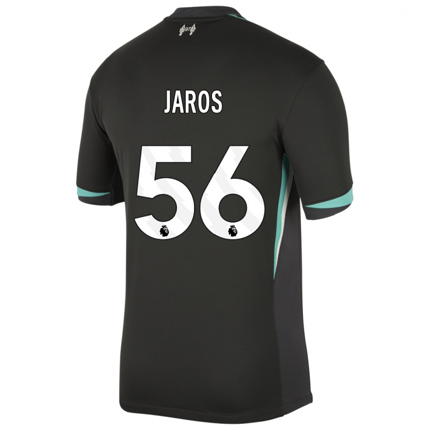 Niño Fútbol Camiseta Vitezslav Jaros #56 Negro Antracita Blanco 2ª Equipación 2024/25 Argentina