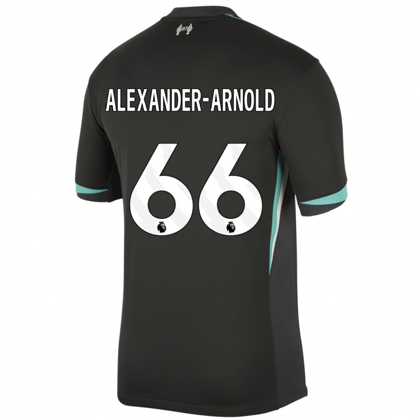 Niño Fútbol Camiseta Trent Alexander-Arnold #66 Negro Antracita Blanco 2ª Equipación 2024/25 Argentina