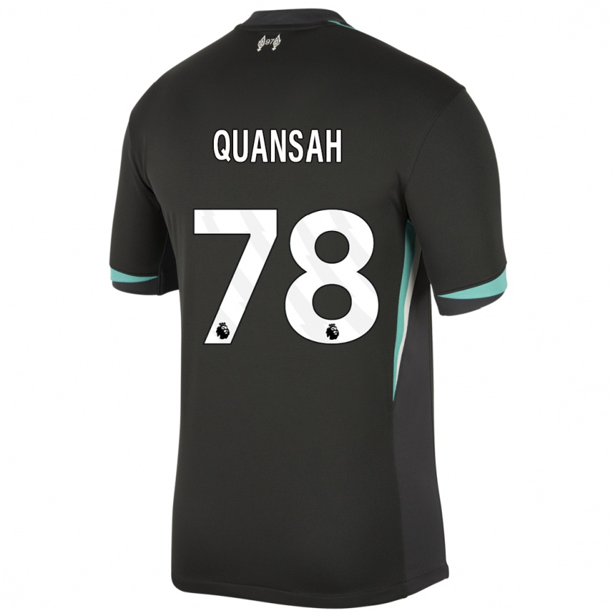 Niño Fútbol Camiseta Jarell Quansah #78 Negro Antracita Blanco 2ª Equipación 2024/25 Argentina